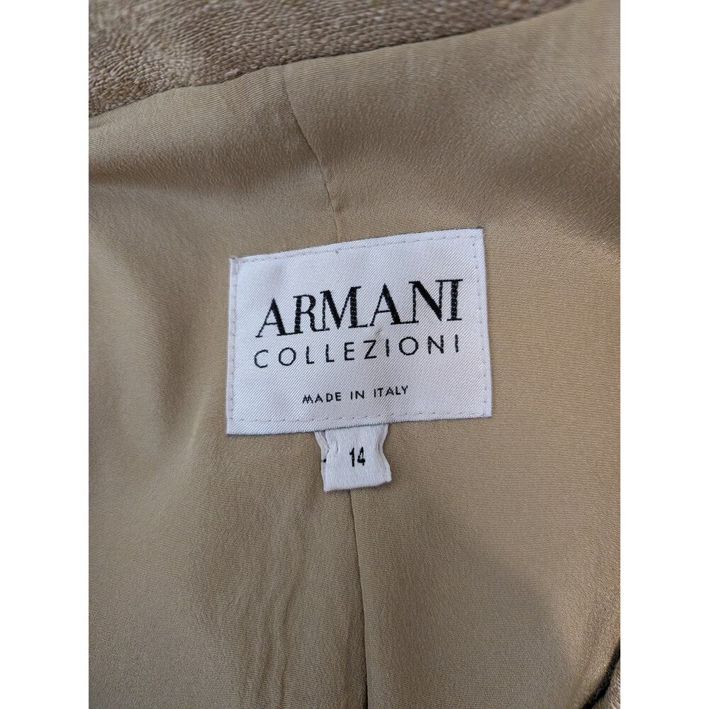 Vintage Armani Collezioni Silk Linen Pantsuit Set Size 14 Quiet Luxury - Picture 3 of 13